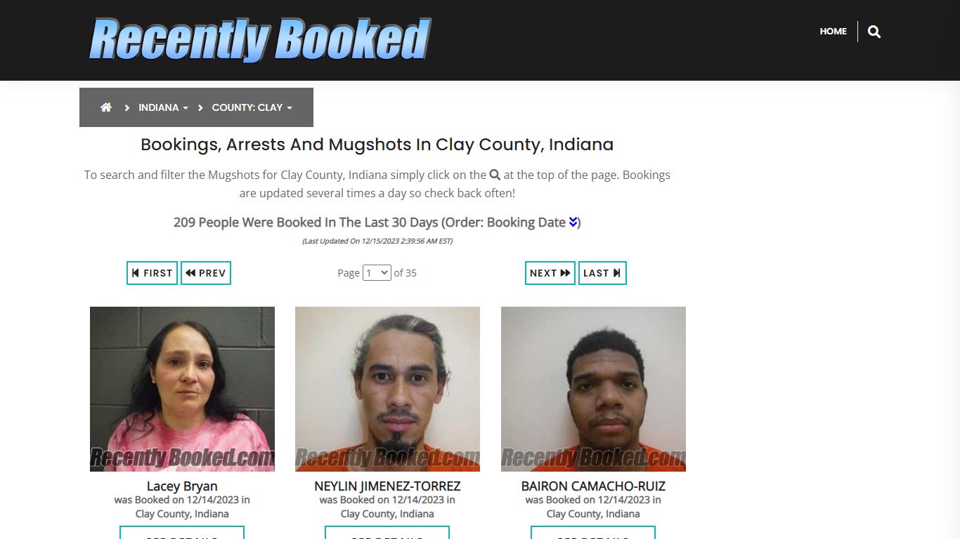 Recent bookings, Arrests, Mugshots in Clay County, Indiana